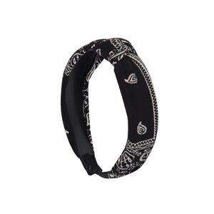 Versatile Black Paisley Turban Knot Headband - Perfect for Crafts & Costumes